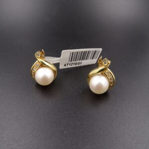 Orecchini og perle 9+ diametro e brill.0.15ct