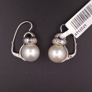 Orecchini perle australiane e brillanti ct 0.30