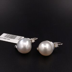 Orecchini perle barocche "scaramazza" e brill 0.20ct