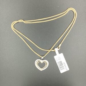 Collana con ciondolo cuore ob og con zirconi