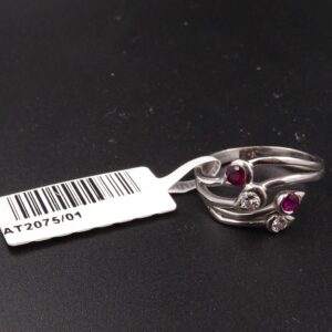 Anello ob brill. 0.15ct rubini 0.20 ct