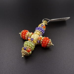 Ciondolo croce sunday quarzi granati e ametista og