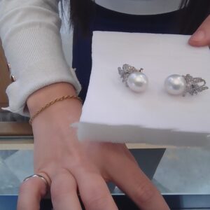 Orecchini perle australiane/brill ct 0,70