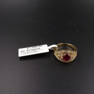 Anello og brill 0.35 ct-rubino 0.80ct