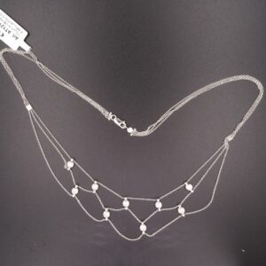 Collana ob maglia rete e brillantini 0.25 ct