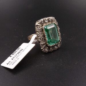 Anello birillo sintetico verde 9k