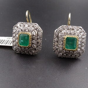 Orecchini vintage smeraldo e diamantini