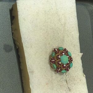 Spilla og ob brill. rubini e turchesi