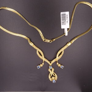 Collana og con diamantini e zaffiri