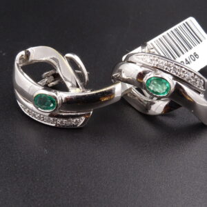 Orecchini ob smeraldo e diamanti circa 0.10 ct