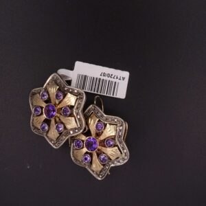 Orecchini amestista diam. vintage 9k