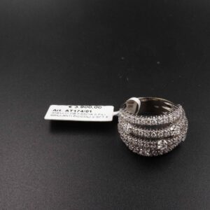 Anello ob fascia 5 fili brillanti piccoli 2.5ct e grandi 0.50ct