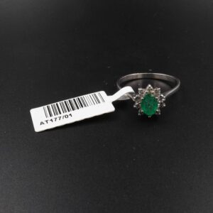 Anello ob smeraldo 0.80ct e brill 0.40ct