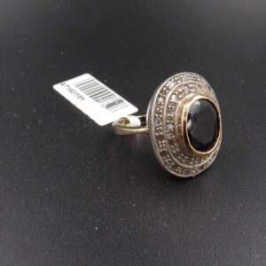 Anello 9k vintage con zaffiro e diam.