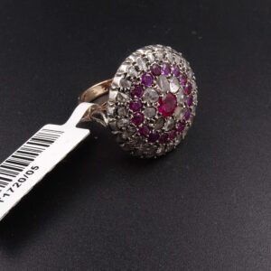 Toppa 9k rubini e diamantini