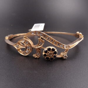 Bracciale rigido 9k con pietre