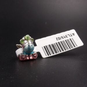 Charm bruno unicorno arcobaleno